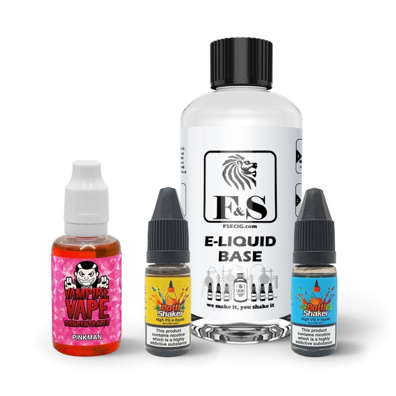 Pinkman by Vampire Vape and F&S Custom Base bundle - DIY e liquid kit 240ml