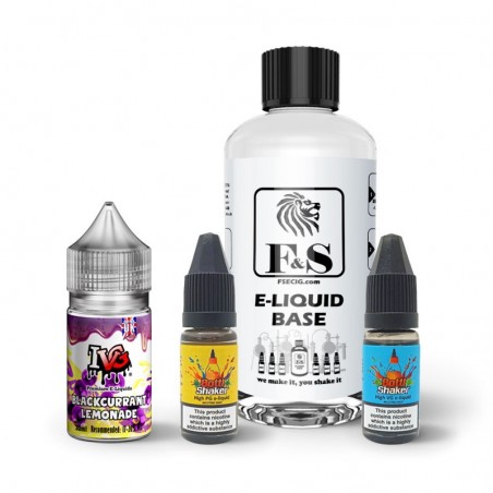 Blackcurrant Lemonade by IVG and F&S Custom Base bundle - DIY e liquid kit 240ml Blackcurrant Lemonade by IVG and F&S Custom Base bundle - DIY e liquid kit 240ml