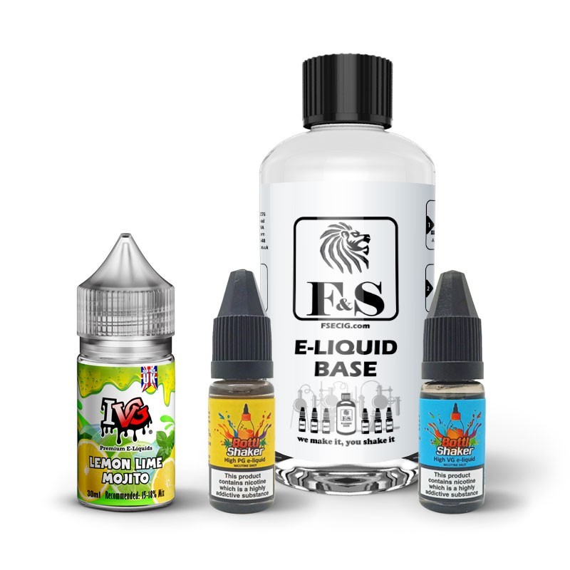 Lemon Lime Mojito by IVG and F&S Custom Base bundle - DIY e liquid kit 240ml