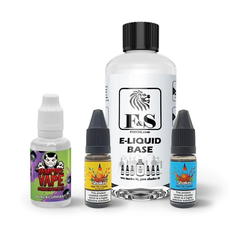 Blackcurrant by Vampire Vape and F&S Custom Base bundle - DIY e liquid kit 240ml