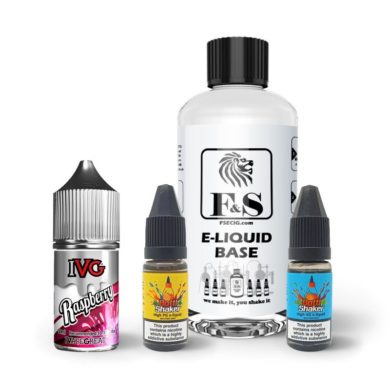 Raspberry by IVG and F&S Custom Base bundle - DIY e liquid kit 240ml Raspberry by IVG and F&S Custom Base bundle - DIY e liquid kit 240ml