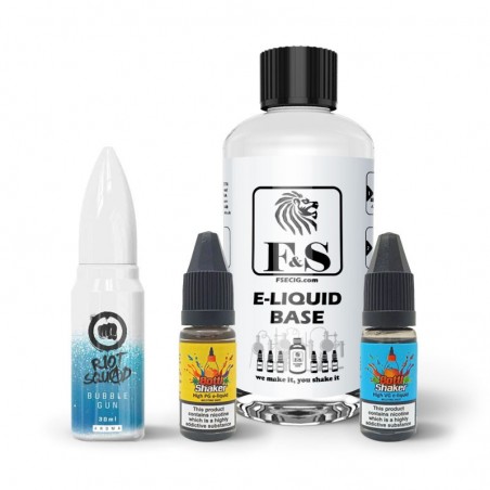 Bubble Gun by Riot Squad and F&S Custom Base bundle - DIY e liquid kit 240ml Bubble Gun by Riot Squad and F&S Custom Base bundle - DIY e liquid kit 240ml