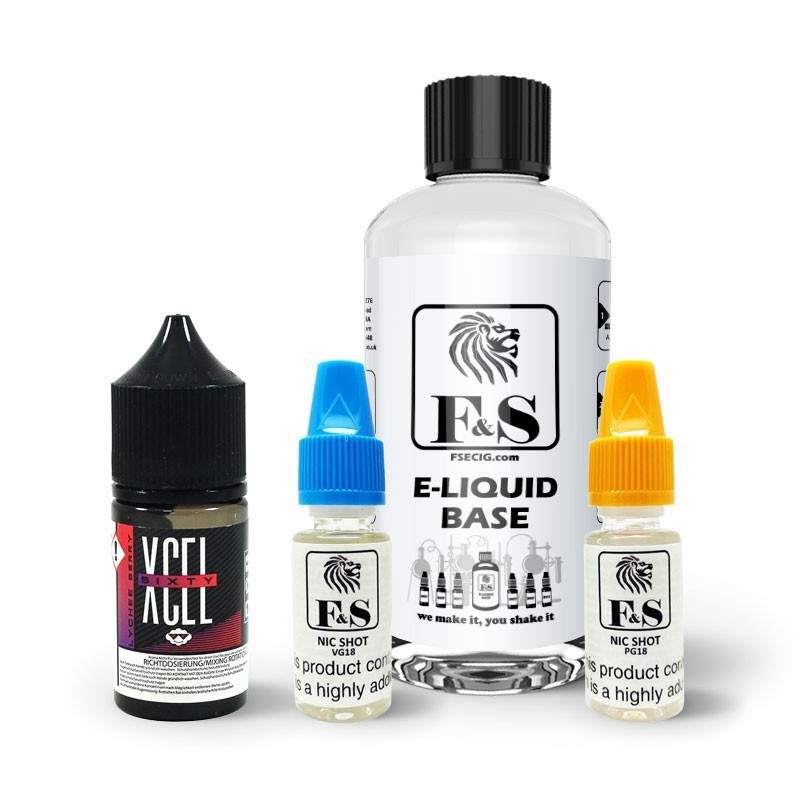 Lychee Berry by Xcel Sixty and F&S Custom Base bundle - DIY e liquid kit 240ml Lychee Berry by Xcel Sixty and F&S Custom Base bundle - DIY e liquid kit 240ml