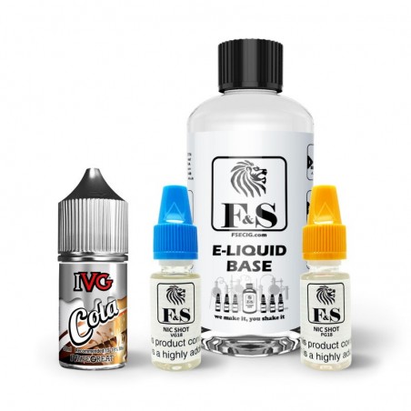 Cola by IVG and F&S Custom Base bundle - DIY e liquid kit 240ml Cola by IVG and F&S Custom Base bundle - DIY e liquid kit 240ml