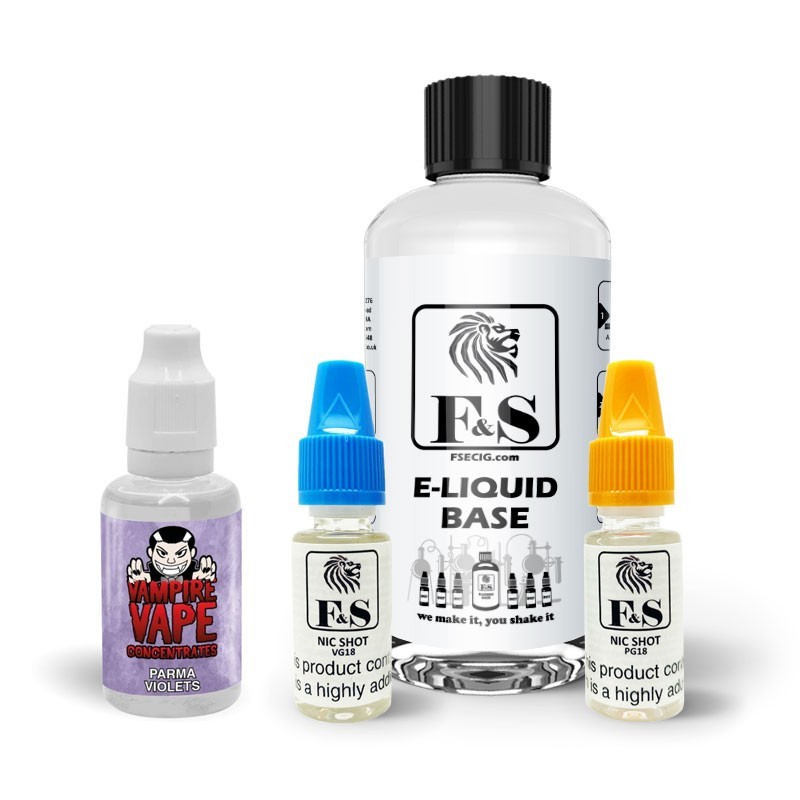 Parma Violets by Vampire Vape and F&S Custom Base bundle - DIY e liquid kit 240ml Parma Violets by Vampire Vape and F&S Custom Base bundle - DIY e liquid kit 240ml