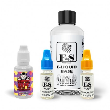 Rhubarb & Custard by Vampire Vape and F&S Custom Base bundle - DIY e liquid kit 240ml Rhubarb & Custard by Vampire Vape and F&S Custom Base bundle - DIY e liquid kit 240ml