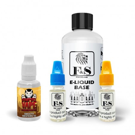 Smooth Western v2 Tobacco by Vampire Vape and F&S Custom Base bundle - DIY e liquid kit 240ml Smooth Western v2 Tobacco by Vampire Vape and F&S Custom Base bundle - DIY e liquid kit 240ml